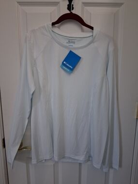 Columbia White Long-Sleeve Swim Tee